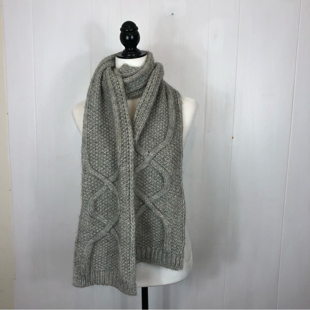 J. Crew Cable Knit Scarf Italian Wool Blend‎